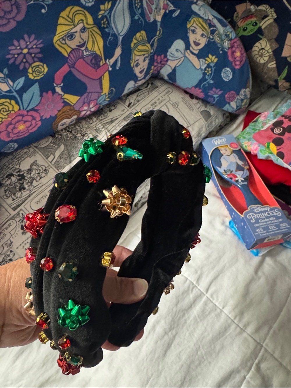 Christmas velvet jewelled headband NEW